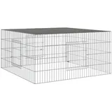 vidaXL Kaninchenkäfig 110 x 110 x 55 cm silber