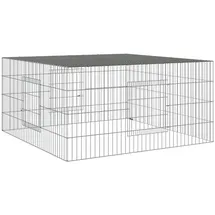 vidaXL Kaninchenkäfig 110 x 110 x 55 cm silber