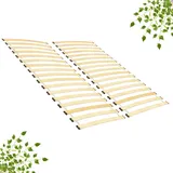 Rollrost 160x200cm - Zweiteilig (2x80cm) - 2x18 Flexible Latten – Stabiler Lattenrost 160x200cm Mit Dämpfungspads - Tragkraft bis 290kg - Langlebig & Einfache Montage inkl. Schrauben