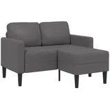 vidaXL 2-Sitzer-Sofa mit Chaiselongue L-Form Grau 125 cm Kunstleder