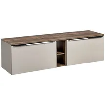 Lomadox Waschtischunterschrank 2 Schubkästen 180,4 x 48,5 x 46 cm Taupe/Vintage Oak