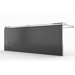 Garagentor 6 m breit, Doppelgarage, 6000 x 2100 mm, elektrisch, mit Motor, Woodgrain, RAL 7016 Anthrazitgrau, nach Maß
