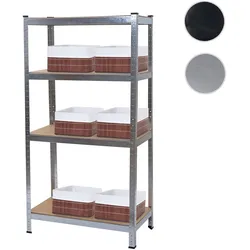Schwerlastregal HWC-D67, Werkstattregal, 160x80x40cm Traglast bis 320kg mit 6x Aufbewahrungskorb HWC