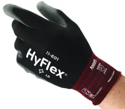 Ansell HyFlex® 11-601 Handschuh, PSA Kategorie 2, schwarz 11601090 , 1 Paar, Größe 9