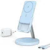 Anker 633 Magnetisches Kabelloses Ladegerät (MagGo) Wolkengrau
