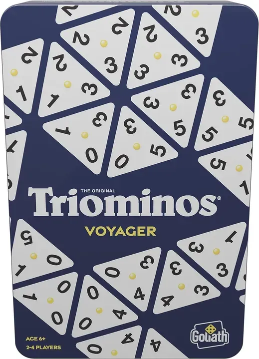 Triominos Die Original Tour Edition, Reisespiele ab 6 Jahren, Brettspiele für 2 bis 4 Spieler, Praktisches Format mit kompakten Steinen für Urlaub, Reise