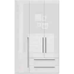 Kleiderschrank PLACES OF STYLE "Piano", weiß (weiß hochglanz), B:137cm H:224cm T:56cm, Spanplatte, Schränke, Drehtürenschrank Kleiderschrank, weiß, UV lackiert, hochglänzend, Soft-Close Funktion