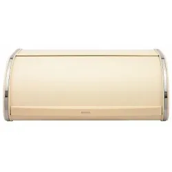 Brabantia Rollbrotkasten, 16 Liter , Platzsparender Brotkasten mit genopptem Boden für bis zu zwei Brote, Farbe: Almond