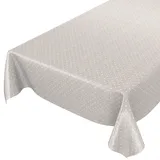 ANRO Wachstuchtischdecke Wachstuch Wachstischdecke Tischdecke Punkte Dots Gepunktet Uni Einfarbig Beige 100x140cm eingefasst