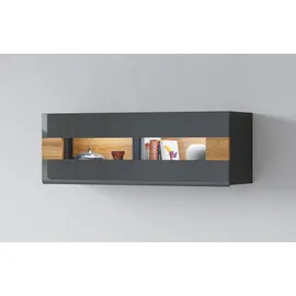 OTTO home Hängevitrine Toledo 131 x 37 x 45 cm Schwarz/Grau