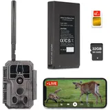 GardePro X50 Pro Max 4G LTE Wildkamera mit Live-Streaming, Wiederaufladbare 8000mAh Akku, integrierte SD Karte, 48MP 1296P, X50PLMB Wildtierkamera mit bewegungsmelder nachtsicht, Handyübertragung