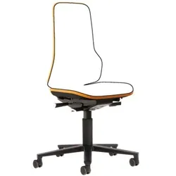 Basis-Stuhl NEON mit Synchrontechnik und Rollen, orange - orange