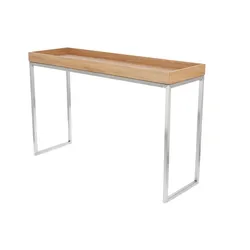 Konsolentisch Pizzo Kurz Edelstahl Eiche Natur
