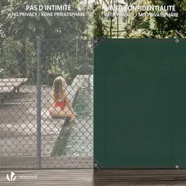 VOUNOT Zaunblende 1,8 x 10 m Grün Polyethylen