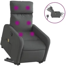 vidaXL Massagesessel Elektrisch 89,5 x 95,5 x 0 cm Dunkelgrau mit Aufstehhilfe