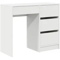 VidaXL Weißer Schreibtisch Weiß MDF Mittel Stauraum Rechteckig