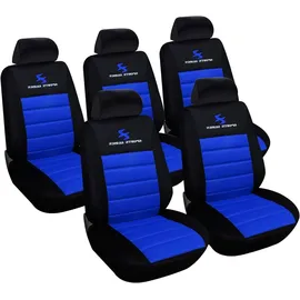 Woltu 5er Sitzbezüge Auto Einzelsitzbezug universal Größe, Komplettset,schwarz-blau