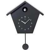 Cuco Clock Kuckucksuhr SCHWARZWALDHAUS 25 x 28,5 x 12cm, Pendeluhr Wanduhr, Moderne Schwarzwalduhr, Pendeluhr mit Nachtruhefunktion, Vogelgezwitscher, Vogelstimme