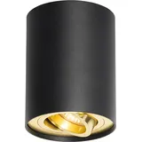 QAZQA - Deckenstrahler schwarz mit Gold dreh- und schwenkbar - Rondoo up