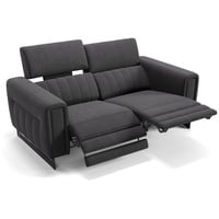 Sofanella 2-Sitzer Stoff Lesina, Relaxsofa, Designsofa, Designer Couch, Italienisches Sofa, 2er Sofa schwarz