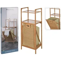 Wadiga Bathroomsolutions Badezimmerregal mit Wäschebox 40x30xH95cm - Natur