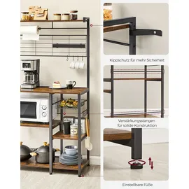 VASAGLE Küchenregal mit Magnetleiste 0 x 0 x 0 cm Braun