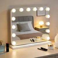 witfamily Schminkspiegel mit Beleuchtung Hollywood Spiegel - Vanity Mirror Klein Kosmetikspiegel mit Licht Tischspiegel 3 Modi Schminktischspiegel Touch Dimmbar