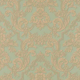 Rasch Textil Rasch Vliestapete Trianon XIII 570632 Ornament Grün-Gold 10,05 m x 0,53 m