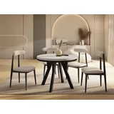 WFL GROUP Runder Esstisch 100 x 77 x 100 cm beige
