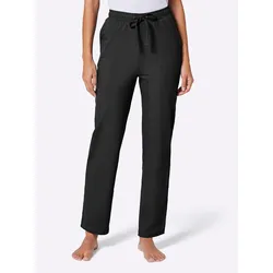 Jogginghose FEEL GOOD, Damen, Gr. 48/50, Normalgrößen, schwarz, 95% Baumwolle, 5% Elasthan, unifarben, Hosen