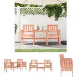 The Living Store Gartenbank Mit Tisch 2-sitzer Massivholz Douglasie -  Gartenbänke