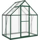 furnicato Gewächshaus Aluminium Grün Transparent 1,93 m2