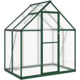 furnicato Gewächshaus Aluminium Grün Transparent 1,93 m2