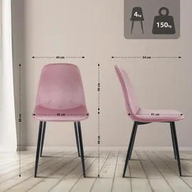 CLP Esszimmerstuhl Maryam rosa/Samt