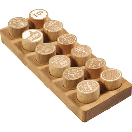 Colop Woodies Holzstempel Set Motivation 12 St. Braun
