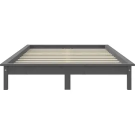 vidaXL Massivholzbett 180 x 200 cm Grau