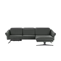 himolla Ecksofa Leder 1059 , grau , Maße (cm): B: 284 H: 83 T: 179.0