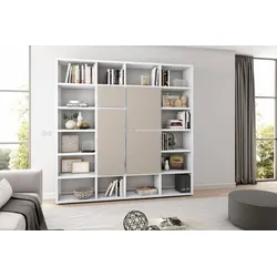 Standregal FIF MÖBEL "TOR511-1", weiß (weiß hochglanz, beige matt), Regale, Breite 227 cm
