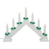 IDENA Adventsleuchter 7 LED Kerzenlichter weiß 40x30cm