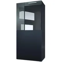 Vladon Vitrine, Grau, 50.5x111x32.5 cm, Wohnzimmer, Wohnwände, Vitrinenschränke