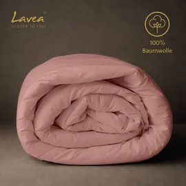 LAVEA Bettwäsche Set Jasmin Rosa 200 x 220 cm + 2 x 80 x 80 cm