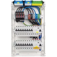 Doktorvolt Sicherungskasten Hager Aufputz Verteilerkasten 3x12 Module 14xMCB 2xRCCB VDE Überspannungsschutz verdrahtet Verteilerschrank Sicherungen 515x305x9...
