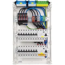 Doktorvolt Sicherungskasten Hager Aufputz Verteilerkasten 3x12 Module 14xMCB 2xRCCB VDE Überspannungsschutz verdrahtet Verteilerschrank Sicherungen 515x305x9...