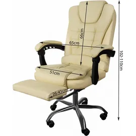 MT MALATEC Bürostuhl mit Fußstütze - beige Malatec 23287 - Beige