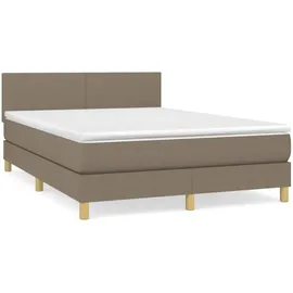 vidaXL Boxspringbett 140 x 200 cm Taupe
