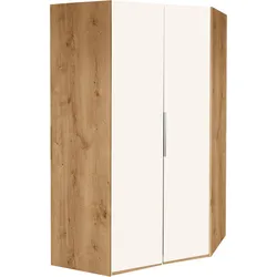 Eckkleiderschrank WIMEX "Level by fresh to go", weiß (plankeneichefarben, weiß), H:216cm, Schränke