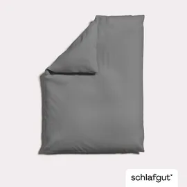 schlafgut Knitted Jersey Uni Grau 155 x 220 cm + 80 x 80 cm
