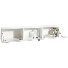 hom'in Hom`in Hängeelement, Weiß, Glas, Holzwerkstoff, 164.6x32x29 cm, Beimöbel erhältlich, Wohnzimmer, Wohnwände, Hängeelemente