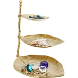 Kare DESIGN 3-stöckige Etagere Leaf Aluminium Gold