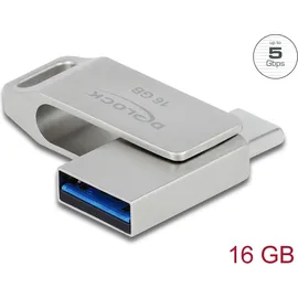 DeLock 54073 USB-Stick 16 GB - Metallgehäuse, silber 54073 USB-A, USB-C